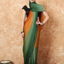 Rangtulika Ethnics Colourblocked Poly Georgette Ready to Wear Saree-picture-18