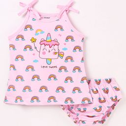 Cucumber Sinker Sleeveless Slip & Bloomer Rainbow Print - Pink-picture-36