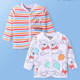 Babyoye Disney Full Sleeves Jhablas with Stripes & Winnie the Pooh Graphic Pack of 2 - White-picture-16