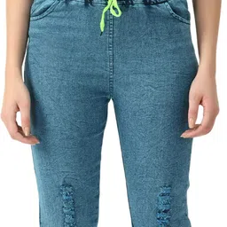 Ira Collections Women Comfort Regular Fit Mid-Rise Mildly Distressed Stretchable Jeans image 2