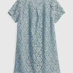 GAP Girls Lace Pattern Pure Cotton Round Neck Shift Dress-picture-28