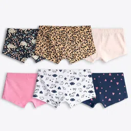 Ariel Cotton Blend Pack Of 6 Animals & Hearts Printed Hipsters - Multi Colour image 3