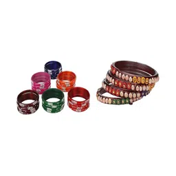 SOMIL Women Pack Of 2 Assorted Bangle Set-image-15