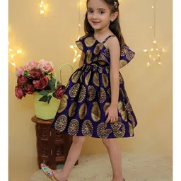BownBee Sleeveless Ethnic Motifs Printed Dress - Blue image 4
