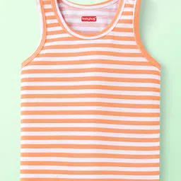 Babyhug 100% Cotton Knit Sleeveless Striped & Fish Printed Sando Pack of 3 - Multicolour image 4