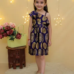 BownBee Sleeveless Ethnic Motifs Printed Dress - Blue image 5