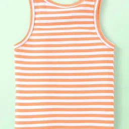 Babyhug 100% Cotton Knit Sleeveless Striped & Fish Printed Sando Pack of 3 - Multicolour image 5