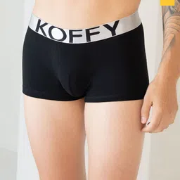 KOFFY Pack Of 2 Cotton Mid Rise Breathablity Trunks KOFFY_KI27_BLK_YLW_2PC-picture-18