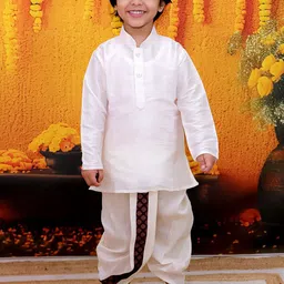 BownBee Boys Mandarin Collar Regular Straight Kurta with Dhoti Pants image 5