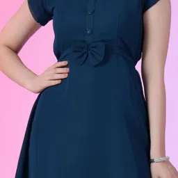 Jash Creation Fit and Flare High Neck Midi Dress image 3