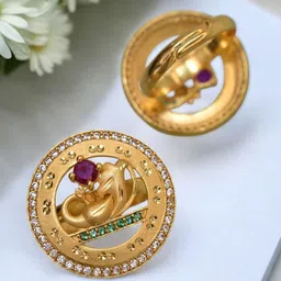 MEIRA JEWELLERY Gold-Plated American Diamond Studded Finger Ring-picture-20