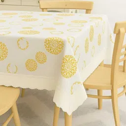 IC ICONIC CHOICE White & Yellow Circle Patterned Decorative Table Cover-picture-39
