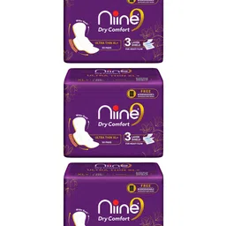 Niine Set of 3 XL Dry Comfort Ultra Thin Sanitary Napkins With Disposable Bags 150 Pads-picture-11