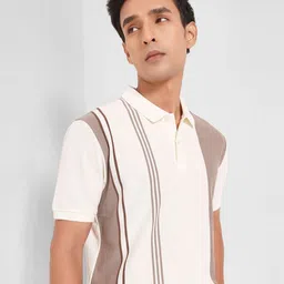 Peregrine by Pantaloons Men Colourblocked Polo Collar T-shirt image 3