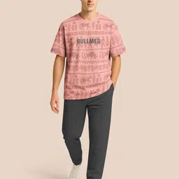 BULLMER Men Graphic Printed Round Neck Oversized T-shirt image 4