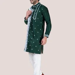 FRANSCART Men Geometric Embroidered Thread Work Kurta image 2