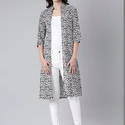 SHOWOFFFF Women Printed Longline Shrug-picture-24