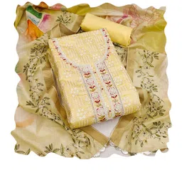 Maroosh Geometric Printed Beads and Stones Unstitched Dress Material image 2