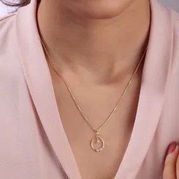 Mia by Tanishq 14KT Twinkling Loop Pendant Diamond - 0.087 ct-image-79