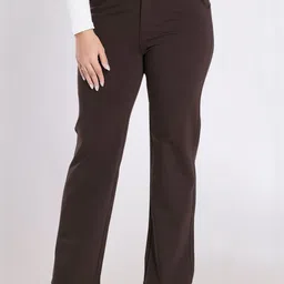 DIVISIVE Women Relaxed High-Rise Button Regular Trousers-image-9