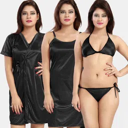 Be You Women Solid Satin Nightwear Set-image-13