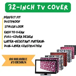 Kalra Magic Blue & White Printed Dustproof & Waterproof 32 Inch Tv Cover image 3