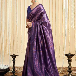 HERE&NOW Zari Silk Blend Mysore Silk Saree image 3