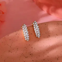 GIVA 18 Kt Gold Baroque Diamond Earrings image 1