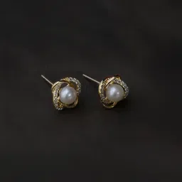 impression jewellery IMPRESSIONS Women 925 Sterling Silver Classic Pearl Halo Stud Earring-picture-30