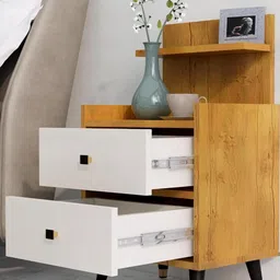 HEXA RED Multi Engineered Wood Bedside Table image 4