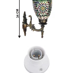 1ST TIME Multicoloured Printed Metal Traditional Rectangle Shaped Wall Lamp image 4