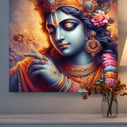 SAF Orange & Blue 1 Piece Wood Religious Wall Paintings-image-23