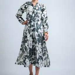 The Roadster Lifestyle Co Women Floral Printed A-Line Midi Dress-picture-14