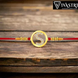 vivastri Vivastri's Premium 'S' Letter Rakhi For Brother & Lovely Sister-VIVA1105RKG-picture-24