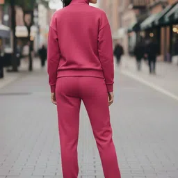 MACK JONNEY Mock Collar Long Sleeves Half Zipper Sweatshirt With Trackpant image 3