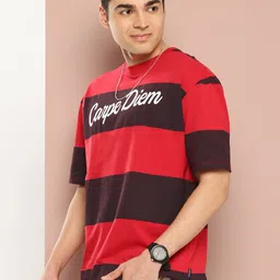 Harvard Colourblocked Drop-Shoulder Sleeves Pure Cotton T-shirt image 4