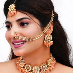 ARADHEMA Women Orange Jewellery Set-picture-16