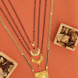 Bhanu diam Gold-Plated Brass Mangalsutra-picture-26