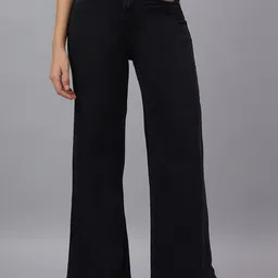 The Roadster Lifestyle Co Wide leg High-Rise Clean Look Stretchable Denim Jeans-image-2