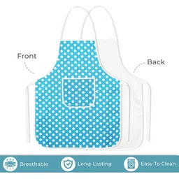 HOMESTIC 3-Pcs Blue Printed Waterproof Apron With Front Pocket image 5