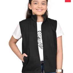 BAESD Girls Fleece Lightweight Open Front Jacket image 1