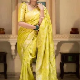 BAFNA MENS WEAR Woven Design Zari Art Silk Banarasi Saree image 4