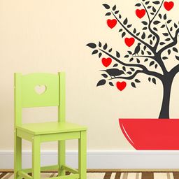 LANSTICK Black & Red Tree With birds Self-Adhesive WallStickers-picture-16