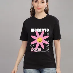 FALTU.CO Women Printed Drop-Shoulder Sleeves Pure Cotton T-shirt-picture-40