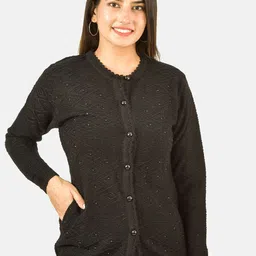 BAISA Women Printed Cardigan with Embellished Detail-image-32