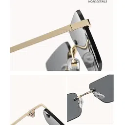 Arzonai Unisex UV Protected Gold-Toned Rectangle Sunglasses image 2