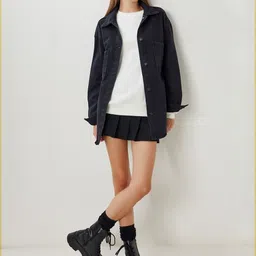 Happiness istanbul Spread Collar Cotton Bomber Jacket-picture-13