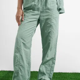 Street By Tokyo Talkies Women Mid-Rise Pleated Elasticated Baggy Parachute Trousers-image-31