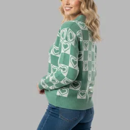 Gouri Women Printed Woollen Pullover image 5