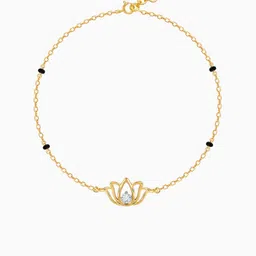 GIVA Women Gold Lotus Diamond Bracelet image 2